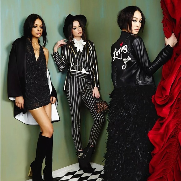 Alice & Olivia Gamma loving you leather jacket S RARE - Picture 5 of 11